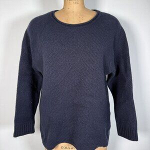 Olive Spencer Navy Wool Cropped Sweater